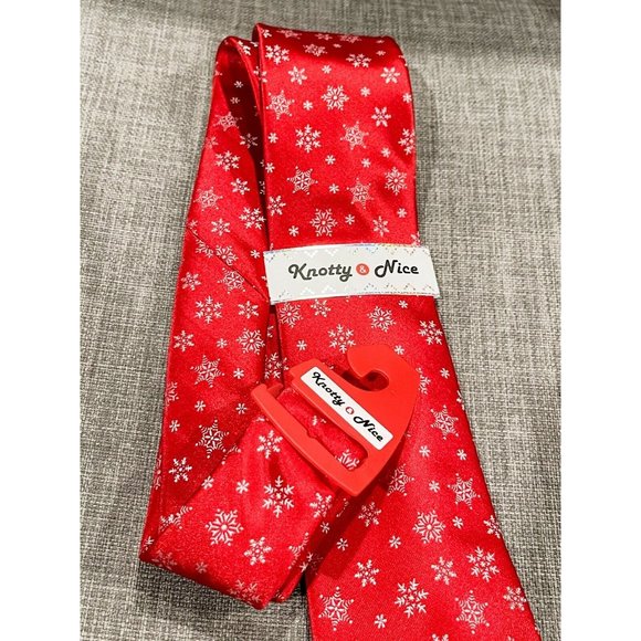 NWT Knotty & Nice Red and White Snowflake Print - Picture 3 of 3
